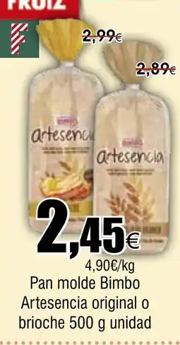 FROIZ Pan molde Bimbo Artesencia original o brioche oferta