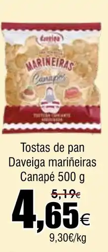 FROIZ Tostas de pan Daveiga mariñeiras Canapé oferta