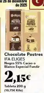 Ifa eliges - chocolate postres