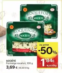Caprabo Societe - formatge rocafort oferta