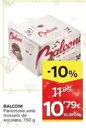Caprabo Balconi - panettone amb trossets de xocolata oferta