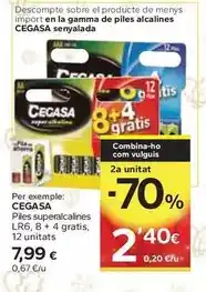 Caprabo Cegasa - piles superalcalines lr6 oferta
