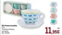 Makro Set 4 tazas con plato oferta