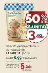 Condis La fageda - gelat de vainilla amb nous de macadamao oferta