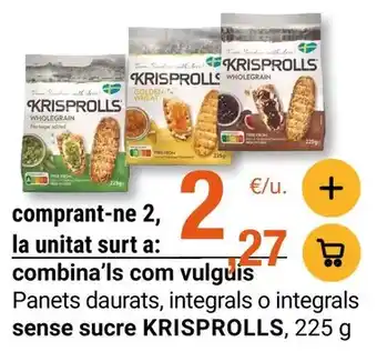 Krisprolls - panets daurats, integrals o integrals sense sucre