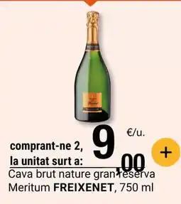 BonpreuEsclat Freixenet - cava brut nature grant eserva meritum oferta