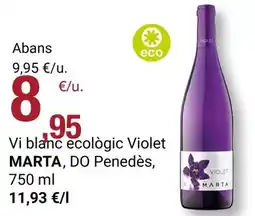 BonpreuEsclat De marta - vi blanc ecològic violet oferta