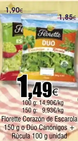 FROIZ FLORETTE Corazón de Escarola o Dúo Canónigos + Rúcula oferta