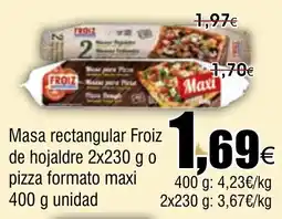 FROIZ FROIZ Masa rectangular de hojaldre o pizza formato maxi oferta