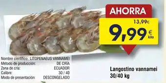 FROIZ Langostino vannamei oferta