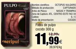 FROIZ PULPO Patas de cocido oferta