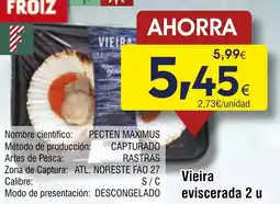 FROIZ Vieira eviscerada 2 u oferta