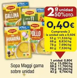 FROIZ MAGGI Sopa gama sobre oferta