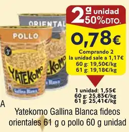 FROIZ GALLINA BLANCA Yatekomo fideos orientales o pollo oferta