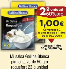 FROIZ GALLINA BLANCA Mi salsa pimienta verde o roquefort oferta