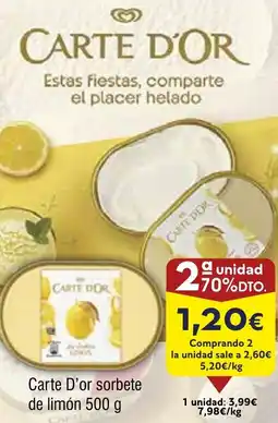 FROIZ CARTE D'OR sorbete de limón oferta