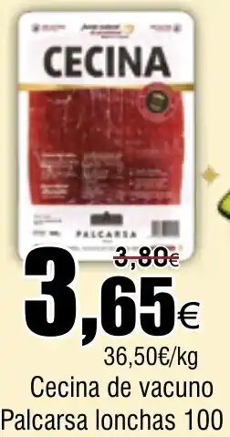 FROIZ Cecina de vacuno Palcarsa lonchas oferta