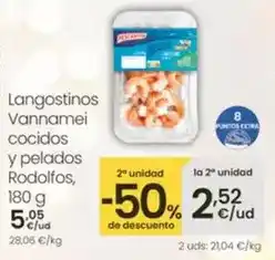 Eroski Pescanova - langostinos vannamei cocidos y pelados rodolfos oferta