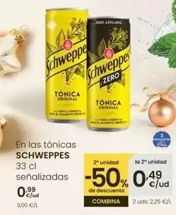 Eroski Schweppes - en las tónicas oferta
