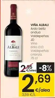 Eroski Viña albali - vino tinto d.o. valdepeñas crianza oferta
