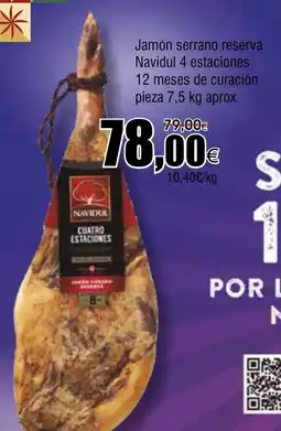 FROIZ NAVIDUL Jamón serrano reserva 4 estaciones 12 meses de curación pieza oferta