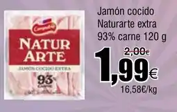 FROIZ Jamón cocido Naturarte extra 93% carne oferta