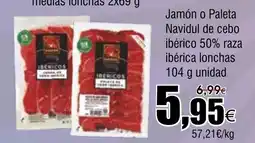 FROIZ NAVIDUL Jamón o Paleta de cebo ibérico 50% raza ibérica lonchas oferta