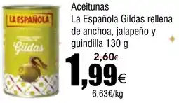 FROIZ LA ESPAÑOLA Aceitunas Gildas rellena de anchoa, jalapeño y guindilla oferta