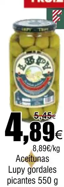 FROIZ LUPY Aceitunas gordales picantes oferta