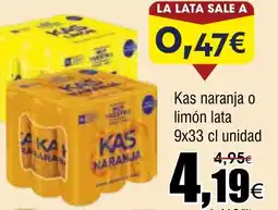 FROIZ KAS naranja o limón lata oferta
