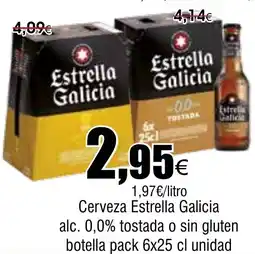 FROIZ ESTRELLA GALICIA Cerveza alc. 0,0% tostada o sin gluten oferta