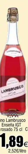 FROIZ Vino Lambrusco Enseña IGT Freixenet sin alcohol o rosado 75 cl Carta Nevada oferta
