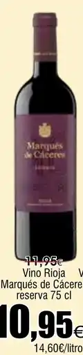FROIZ Vino Rioja Marqués de Cáceres reserva oferta