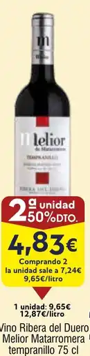 FROIZ Vino Ribera del Duero Melior Matarromera tempranillo oferta
