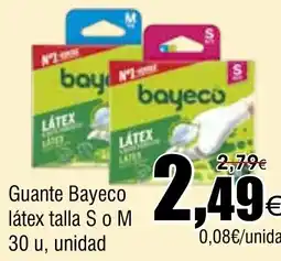 FROIZ Guante Bayeco látex talla S o M 30 u oferta