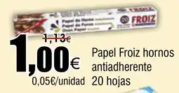 FROIZ Papel Froiz hornos antiadherente 20 hojas oferta