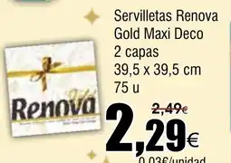 FROIZ RENOVA Servilletas Gold Maxi Deco 2 capas oferta