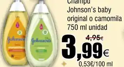 FROIZ Champú Johnson's baby original o camomila oferta