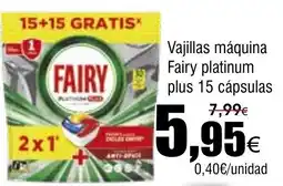 FROIZ FAIRY Vajillas máquina platinum plus 15 cápsulas oferta