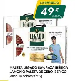 Masymas Maleta legado 50% raza ibérica jamón o paleta de cebo ibérico oferta