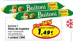 Hiper Usera BUITONI Masa de hojaldre oferta