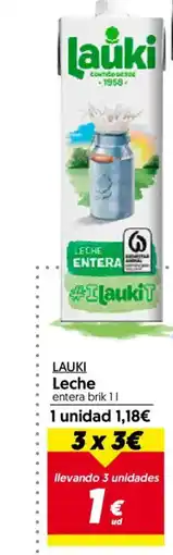 Hiper Usera LAUKI Leche entera oferta