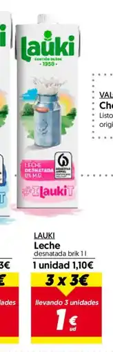 Hiper Usera LAUKI Leche desnatada oferta