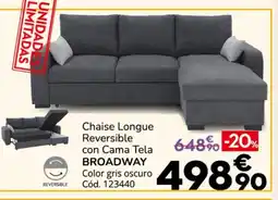 Conforama BROADWAY Chaise Longue Reversible con Cama Tela oferta