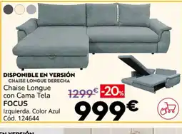 Conforama FOCUS Chaise Longue con Cama Tela oferta