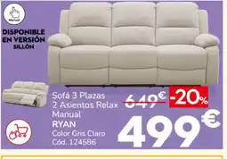 Conforama RYAN Sofá 3 Plazas 2. Asientos Relax Manual oferta