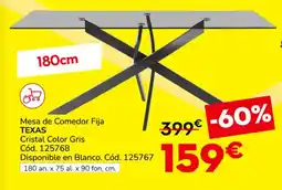 Conforama TEXAS Mesa de Comedor Fija oferta