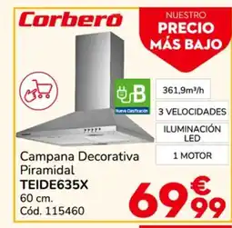 Conforama CORBERÓ Campana Decorativa Piramidal TEIDE635X oferta