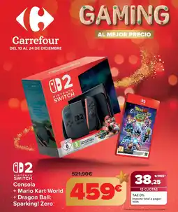 Carrefour NINTENDO SWITCH Consola + Mario Kart World + Dragon Ball: Sparking! Zero oferta
