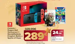 Carrefour Consola + Dragon Ball Xenoverse 2 + Mario&Rabbids Kingdom Battle y Sparks of Hope oferta